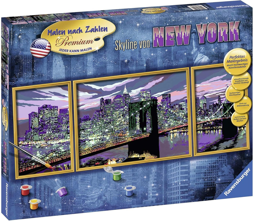 Ravensburger Malen nach Zahlen 28951 - Skyline von New York - Für Erwachsene und Kinder ab 14 Jahren
