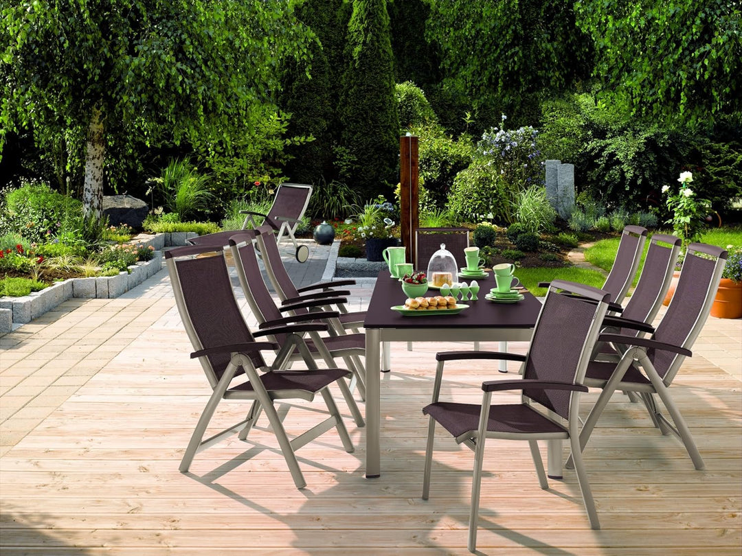 Sieger 937/C-M Klappsessel Royal, Aluminium und Textilux-Gewebe, champagner-mocca