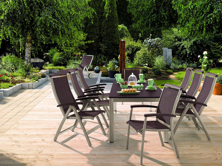 Sieger 937/C-M Klappsessel Royal, Aluminium und Textilux-Gewebe, champagner-mocca
