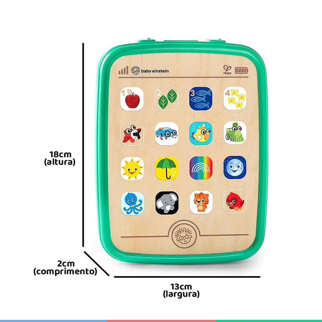 Baby Einstein Hape Magic Touch Tablet Musikspielzeug aus Holz mit über 150 Melodien und 3 Sprachen,