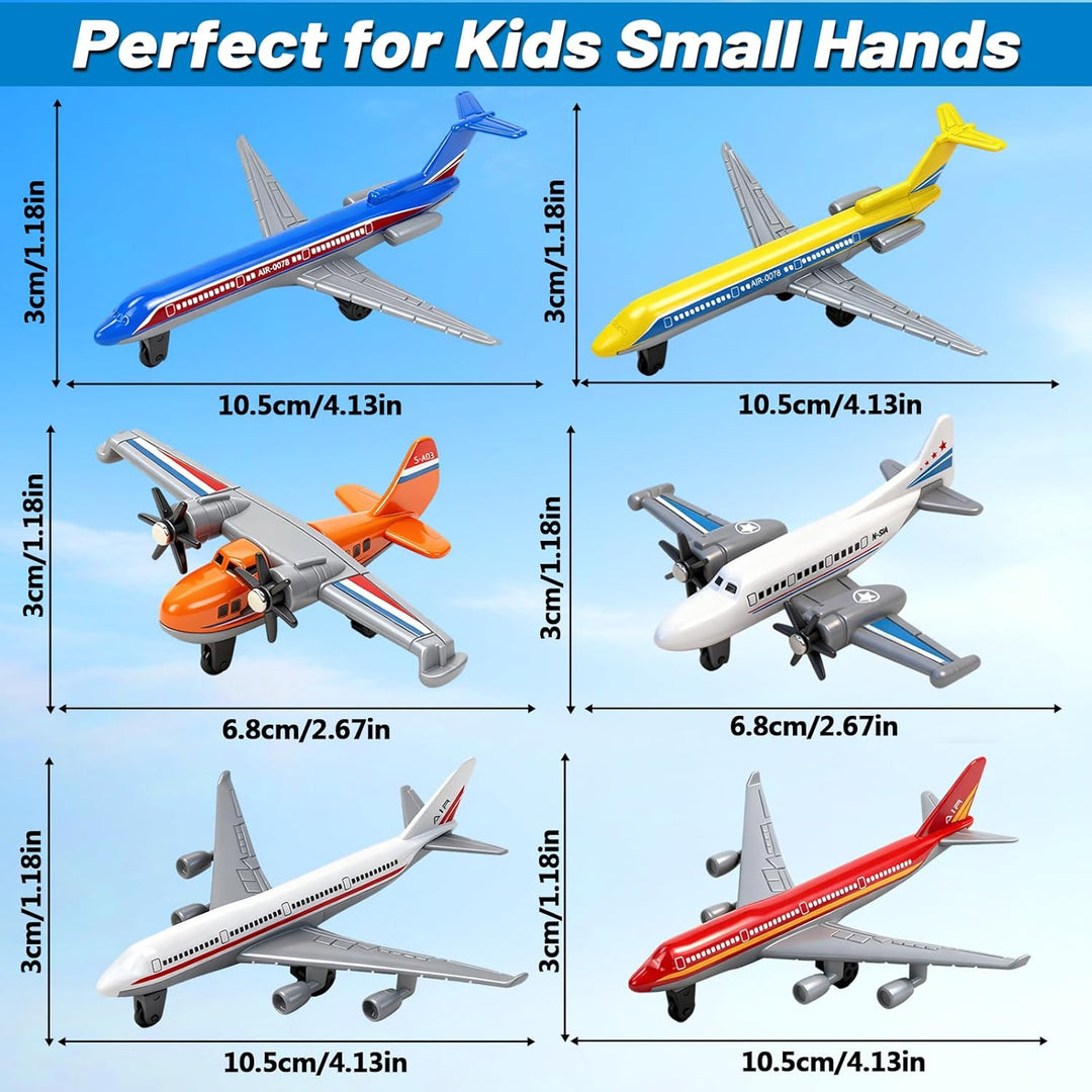 YongnKids 18 Pack Spielzeug Flugzeug, Diecast für Jungen Alter 3 4-7 8-12, Legierung Flugzeuge Model