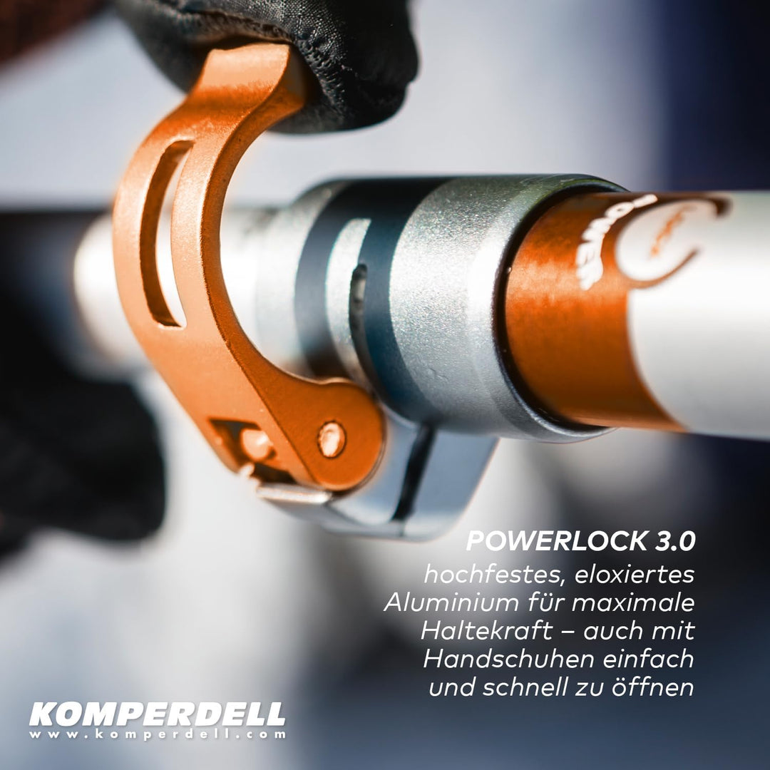 KOMPERDELL Ascent TI 2 Tourenskistock, Wanderstock, Trekkingstock, und Skistock 115-150cm, 115-150cm