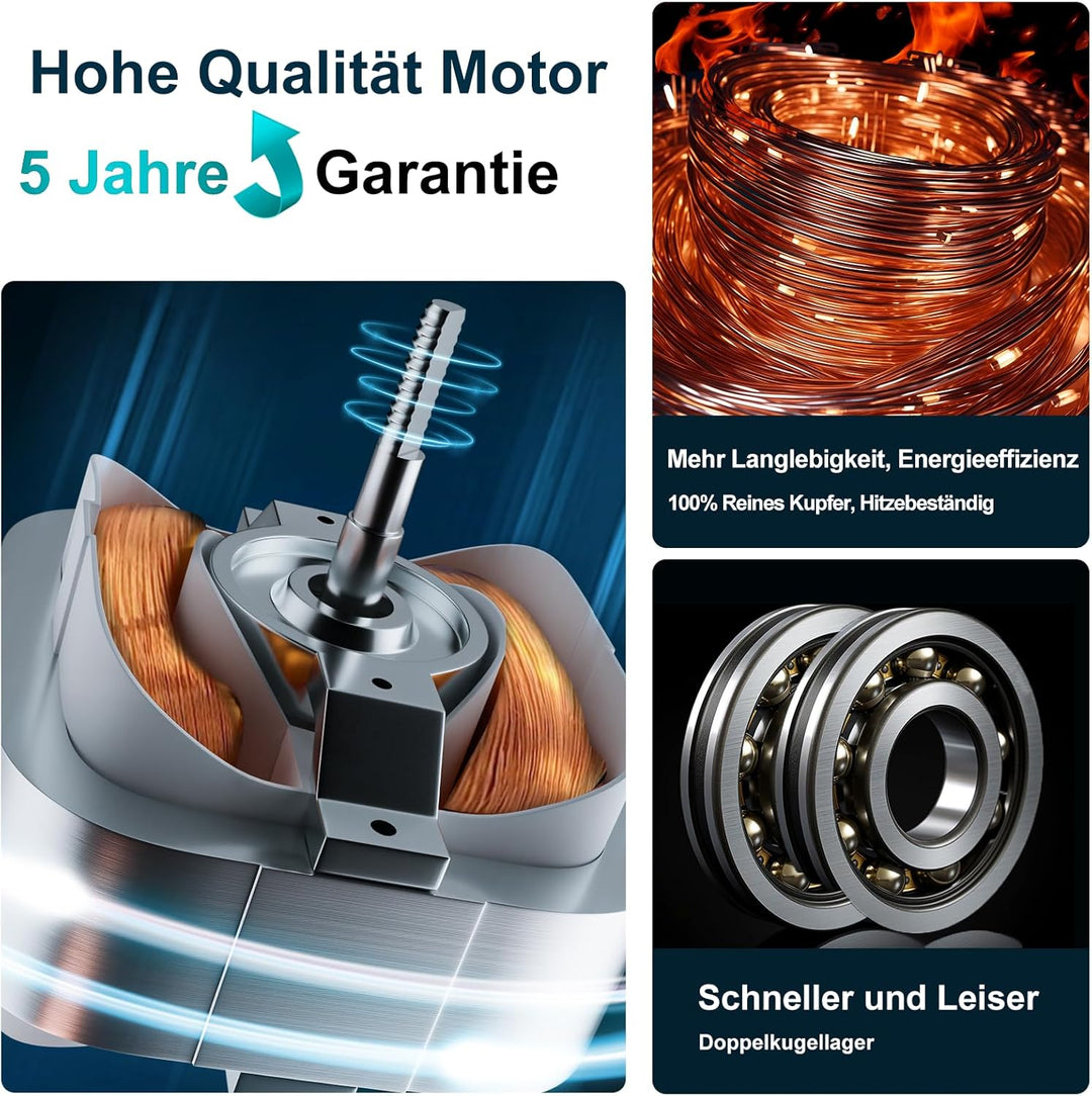 SBONNI Badlüfter 100mm, 12W Leiser Abluftventilator, 130m³/h Starker Lüftung Wandventilator, Geräusc