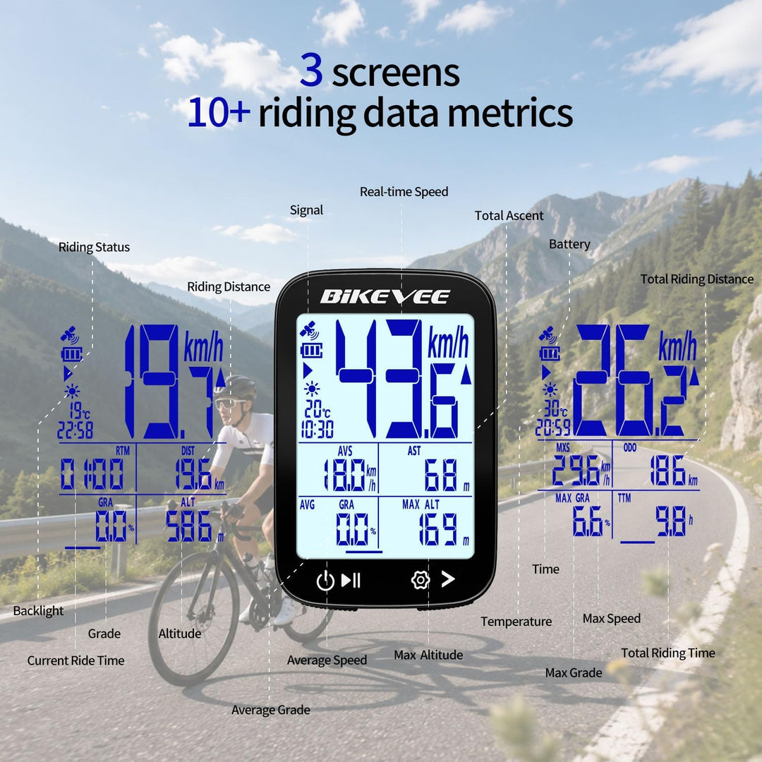 GPS Fahrradcomputer Kabellos Bluetooth App Fahrrad Tacho