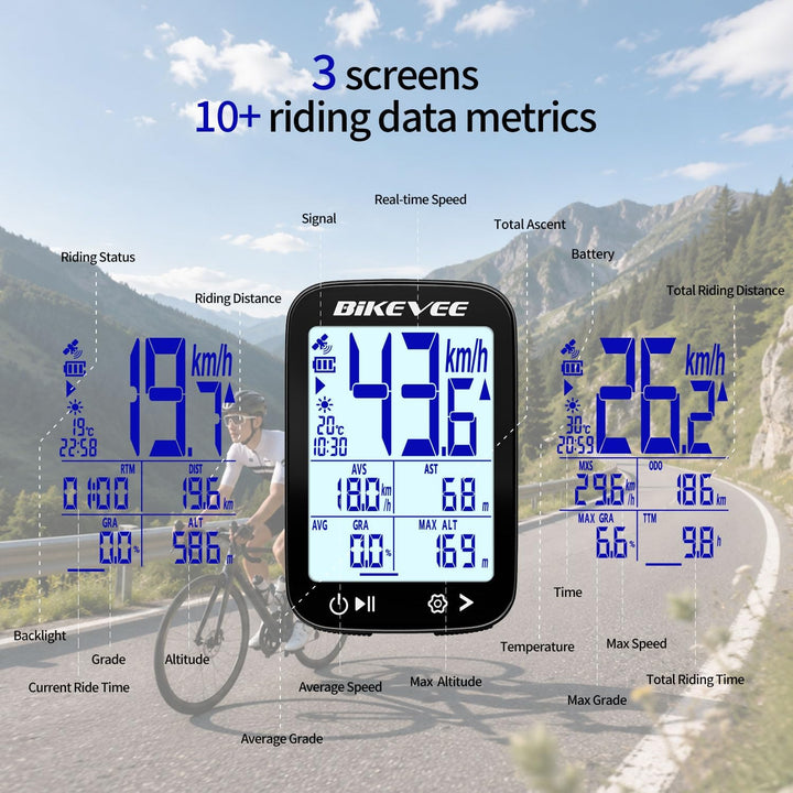 GPS Fahrradcomputer Kabellos Bluetooth App Fahrrad Tacho