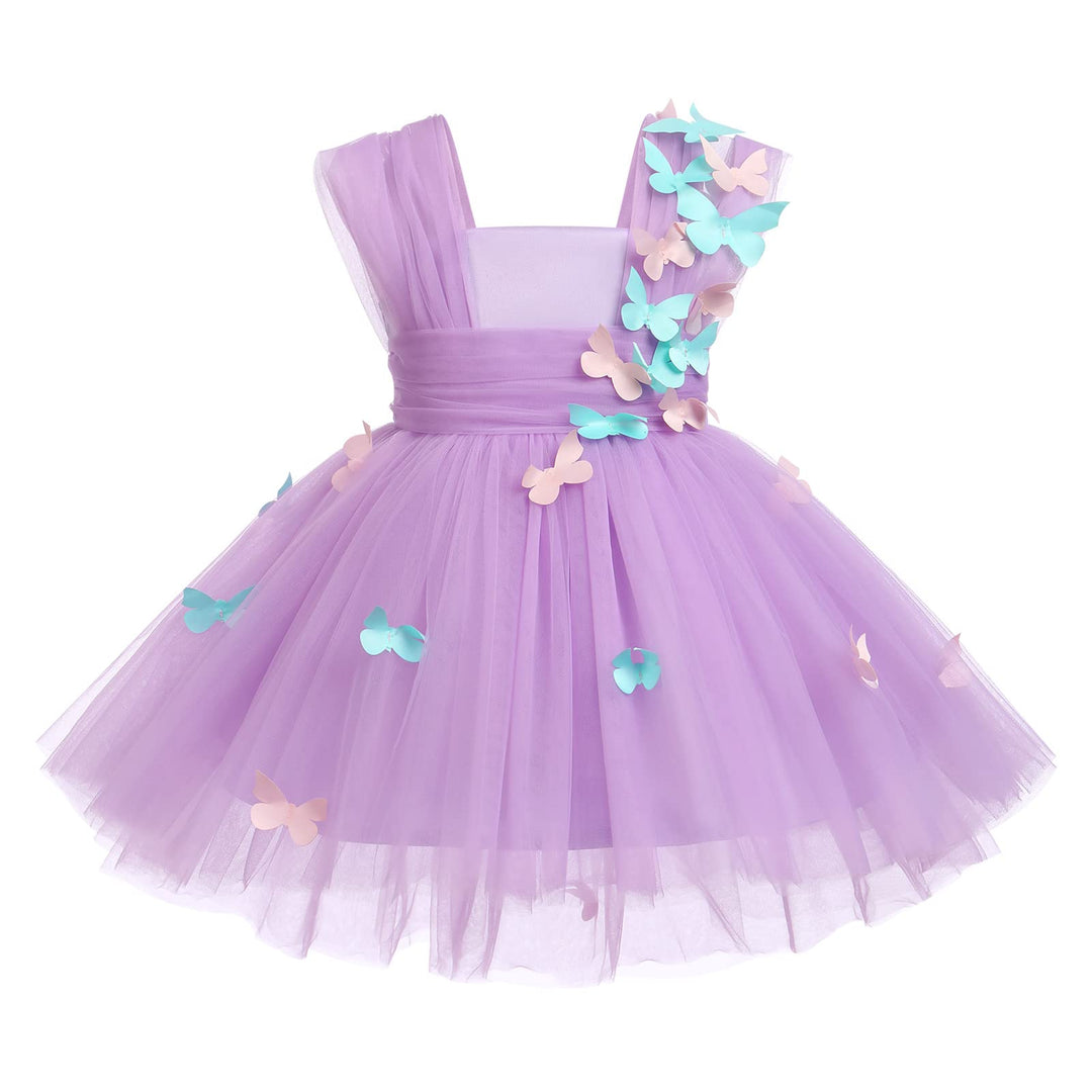 FYMNSI Baby Mädchen Prinzessin Kleid Blumenmädchenkleid Taufkleid Kleinkinder Schmetterling Festlich