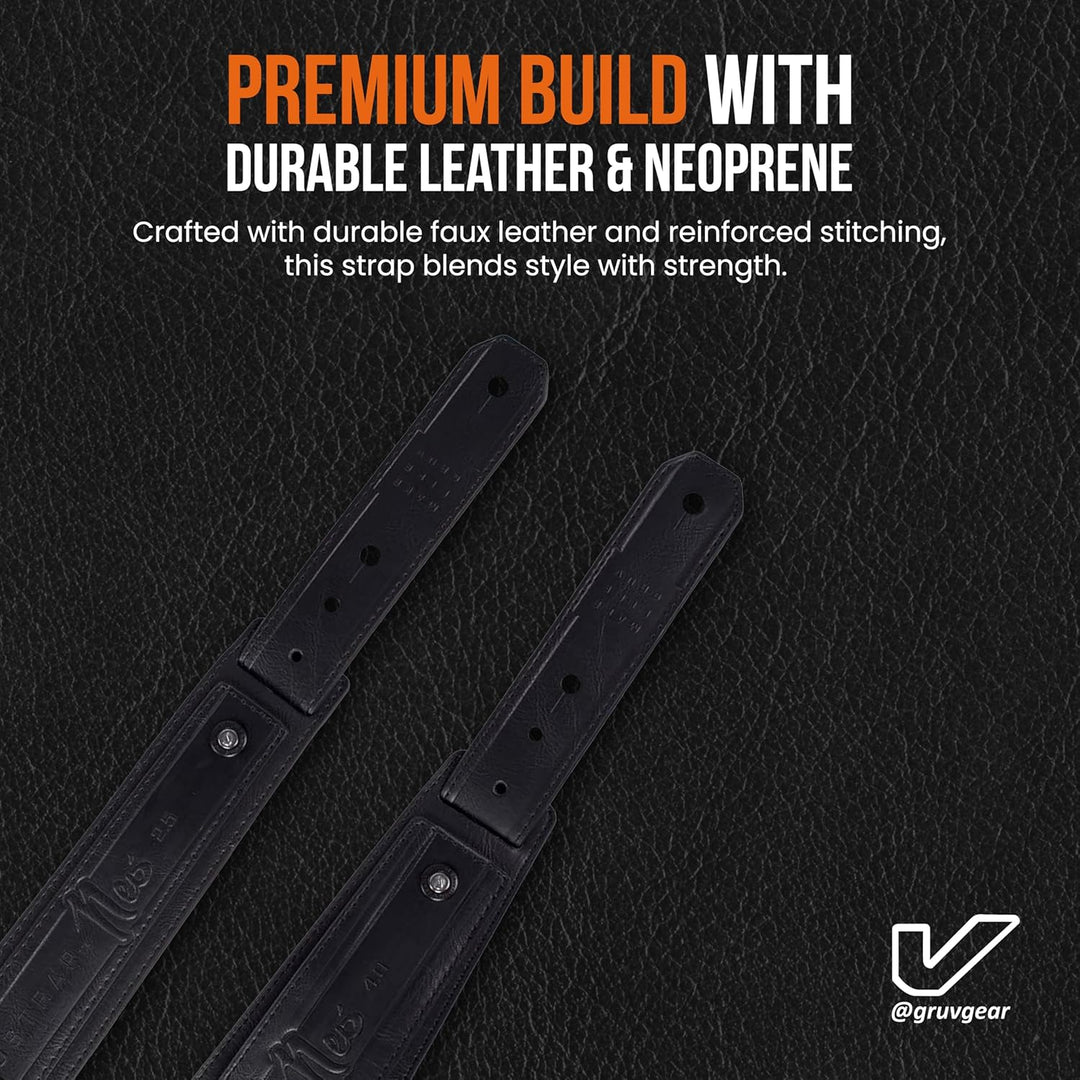 Gruv Gear SoloStrap Neo 6,3 cm breiter Gitarren-/Bass-Gurt, Schwarz 2.5" Wide schwarz, 2.5" Wide