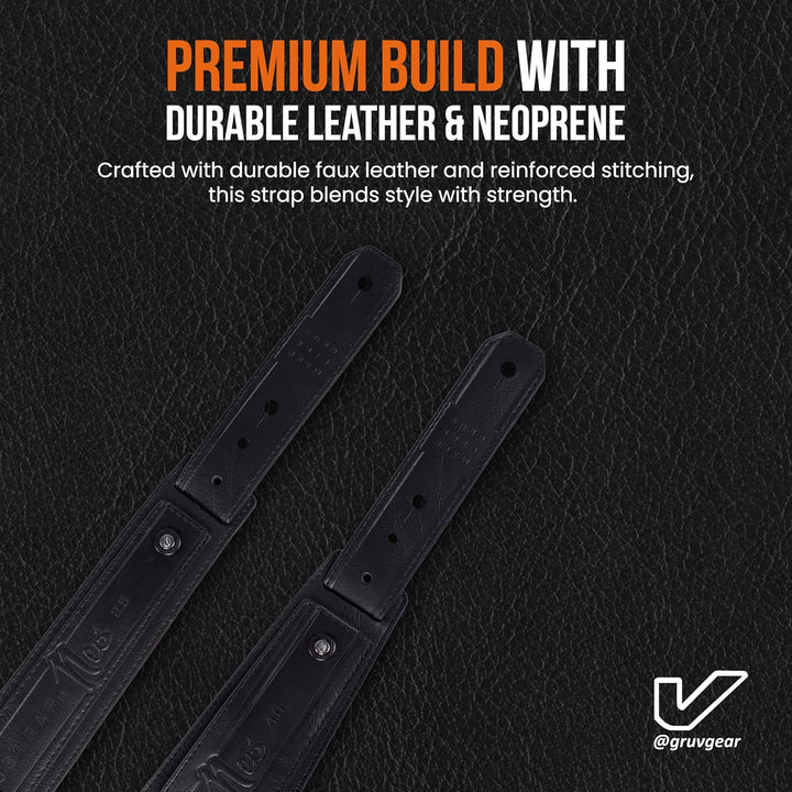 Gruv Gear SoloStrap Neo 6,3 cm breiter Gitarren-/Bass-Gurt, Schwarz 2.5" Wide schwarz, 2.5" Wide