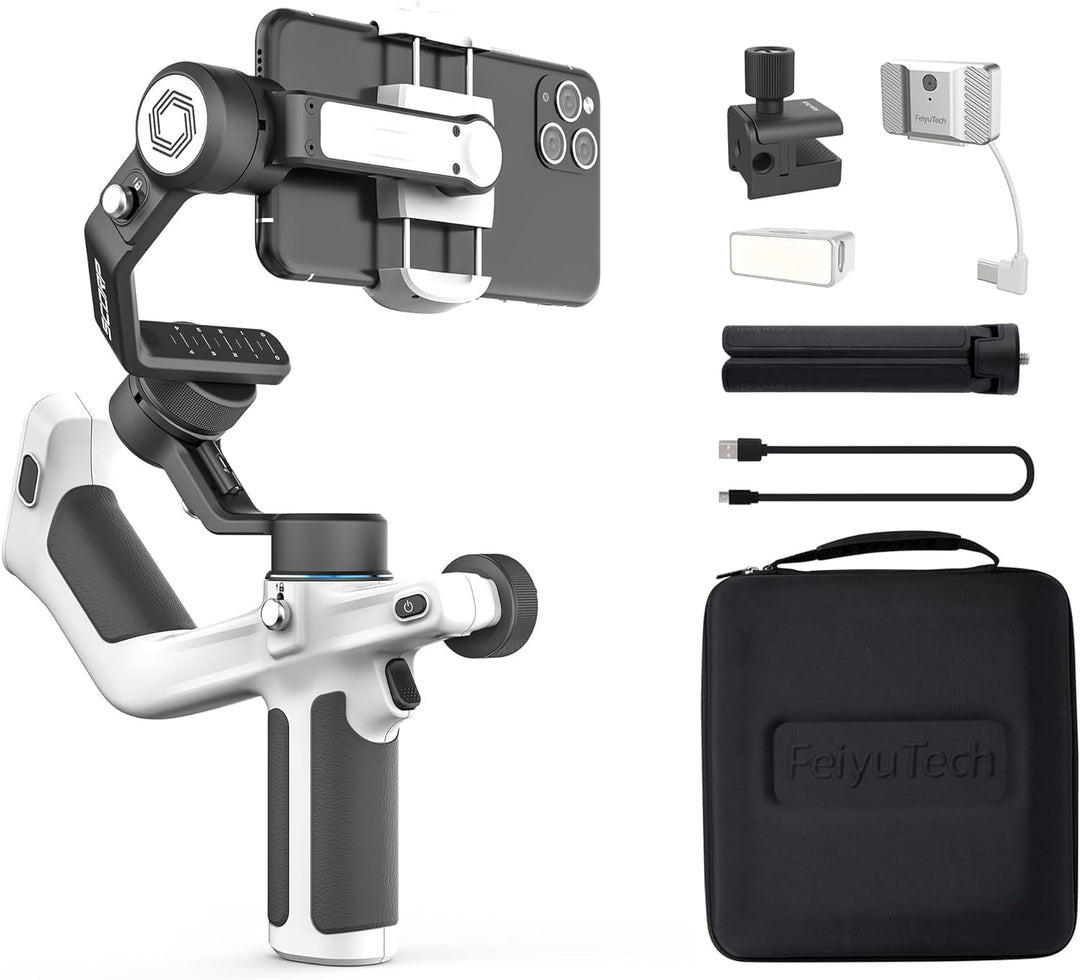 Feiyu [Offiziell] SCORP Mini-P Kit Smartphone Gimbal für Samsung Galaxy S24 Ultra & iPhone 15 Pro Ma