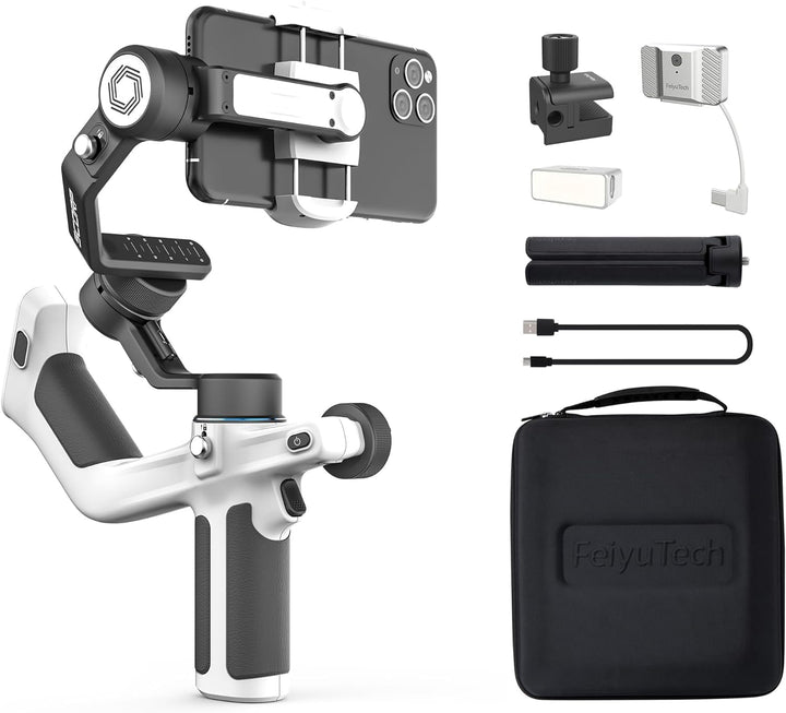 Feiyu [Offiziell] SCORP Mini-P Kit Smartphone Gimbal für Samsung Galaxy S24 Ultra & iPhone 15 Pro Ma