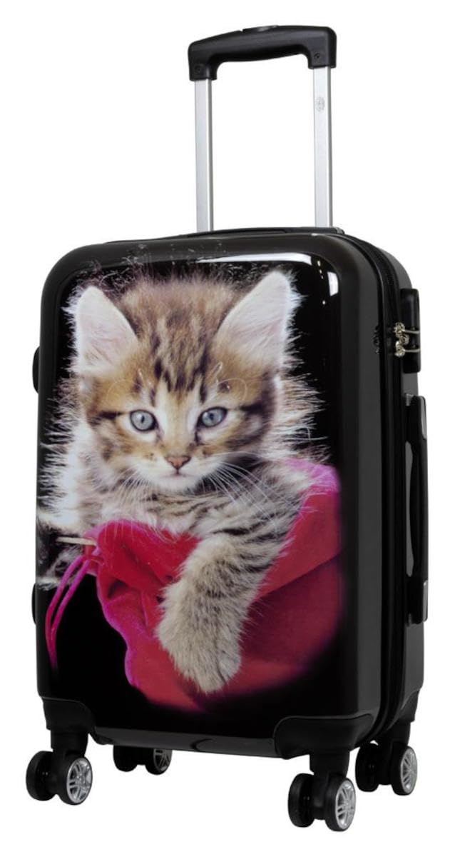 Hartschalen Koffer Trolley mit hochwertigem Motiv Print Kätzchen Handgepäck, Grösse M Kätzchen M, Kä