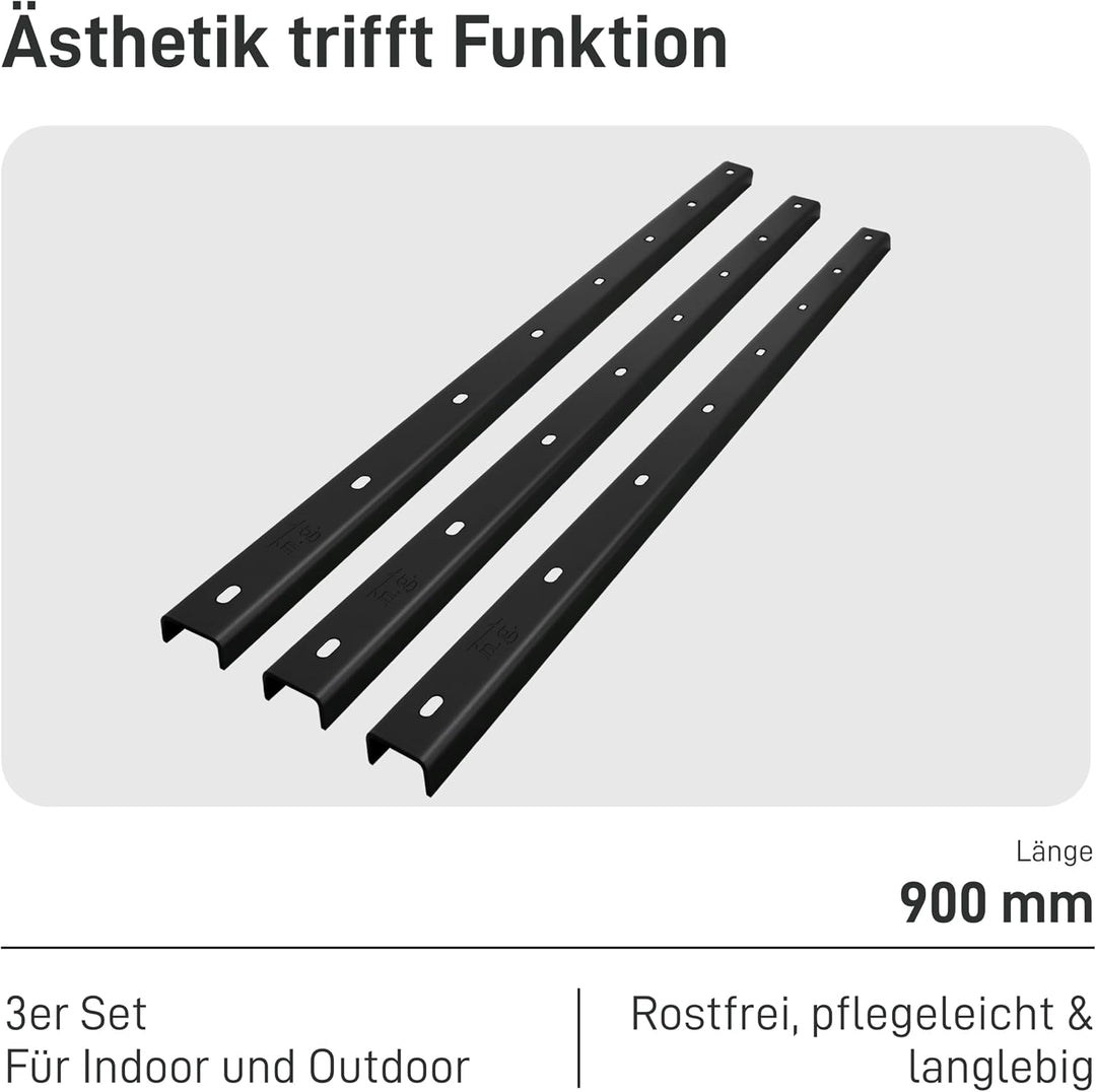 3x Gratleiste U-FORM massiver Unterzug für Tischplatten, Tischbeschlag, Unterstützungsunterzug, Vers