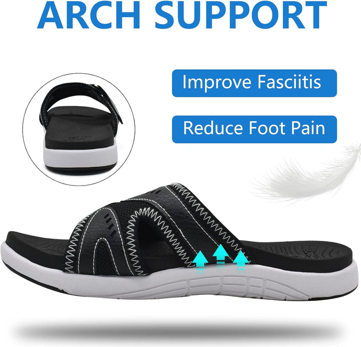 COFACE Herren Sport Recovery Sandalen Plantar Fasciitis weiche Polsterung leichtes Gewicht Bogen Unt