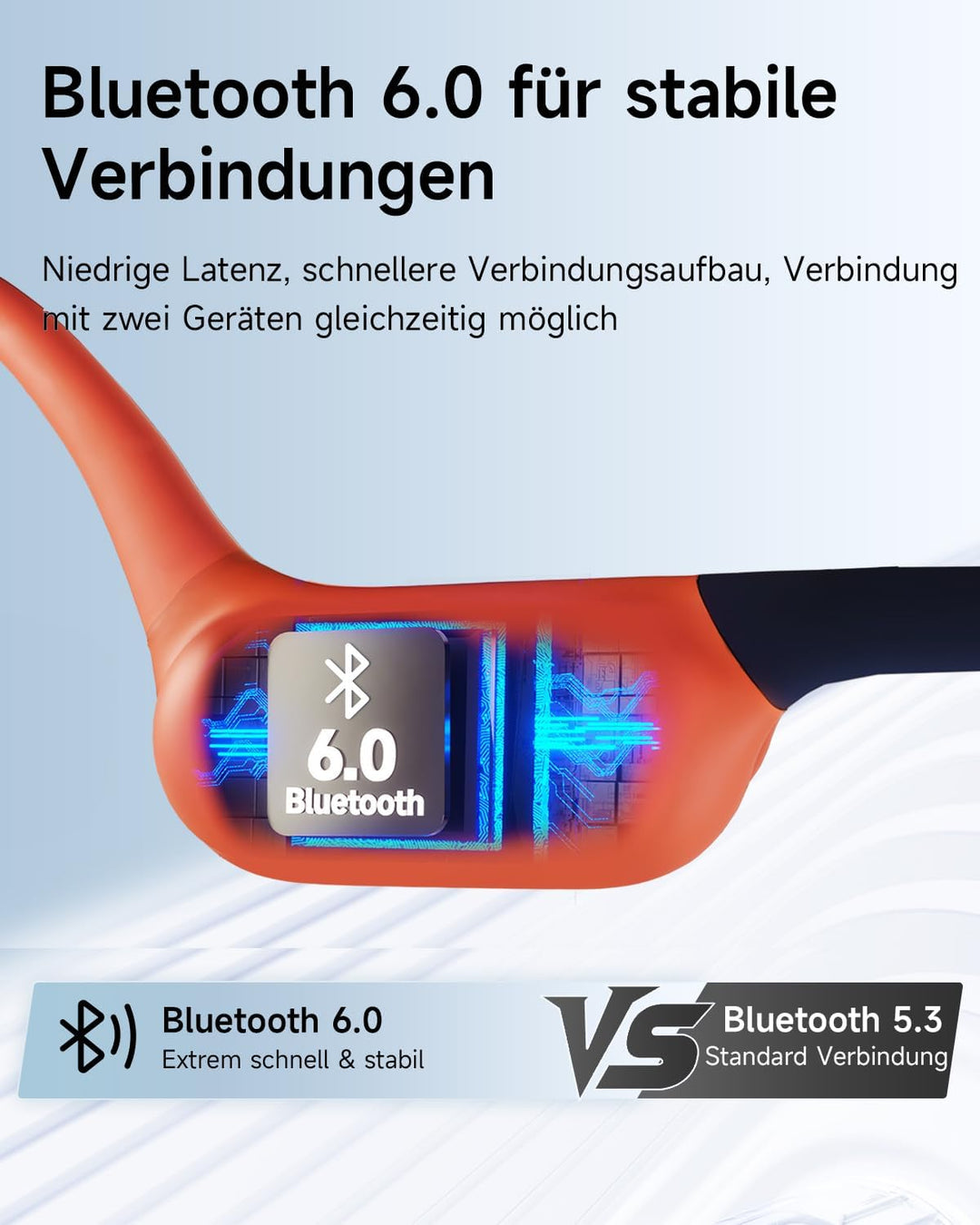 Knochenschall Kopfhörer (Orange Schwarz), Orange Schwarz