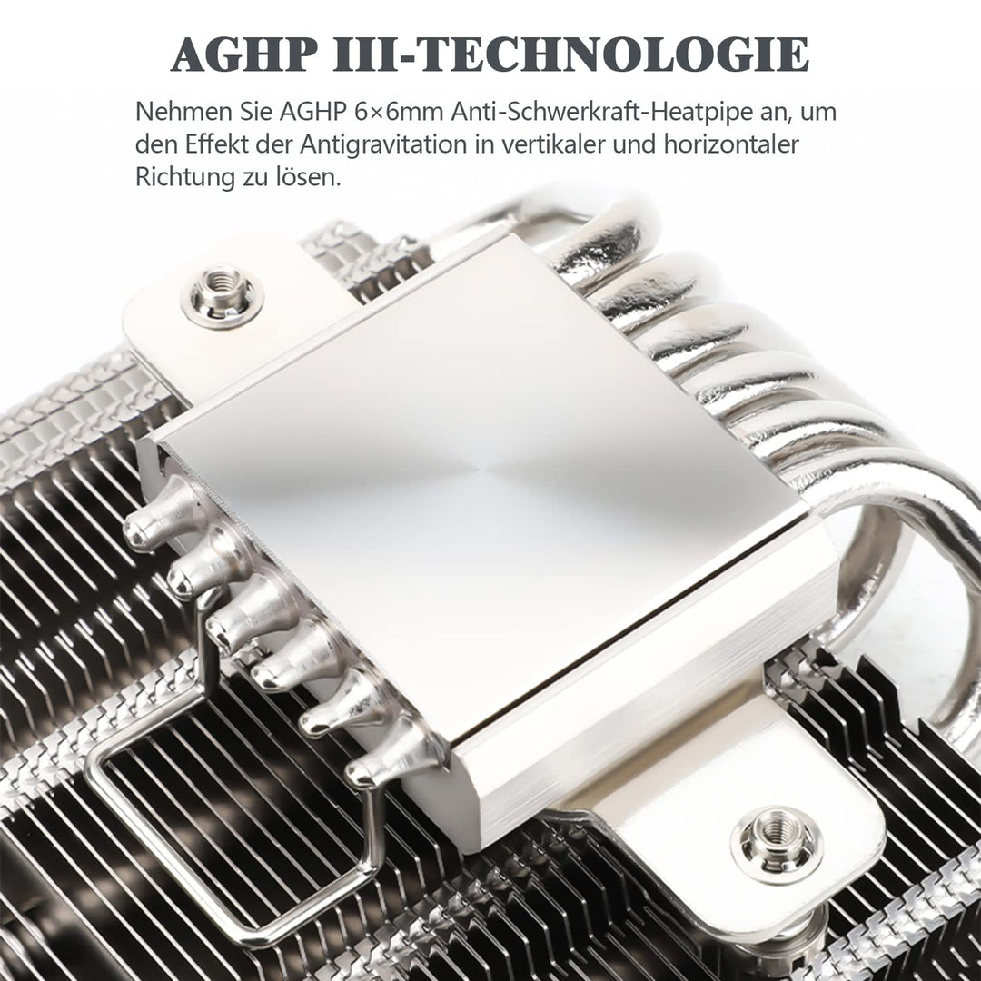 Thermalright AXP120-X67 Low-Profile-CPU-Luftkühler mit recht 120-mm-TL-C12015-PWM-Lüfter, 4 Heatpipe