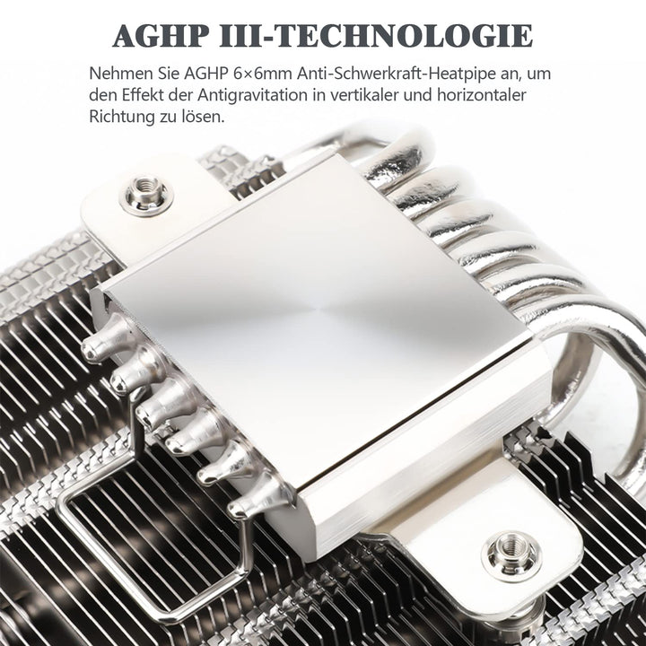Thermalright AXP120-X67 Low-Profile-CPU-Luftkühler mit recht 120-mm-TL-C12015-PWM-Lüfter, 4 Heatpipe
