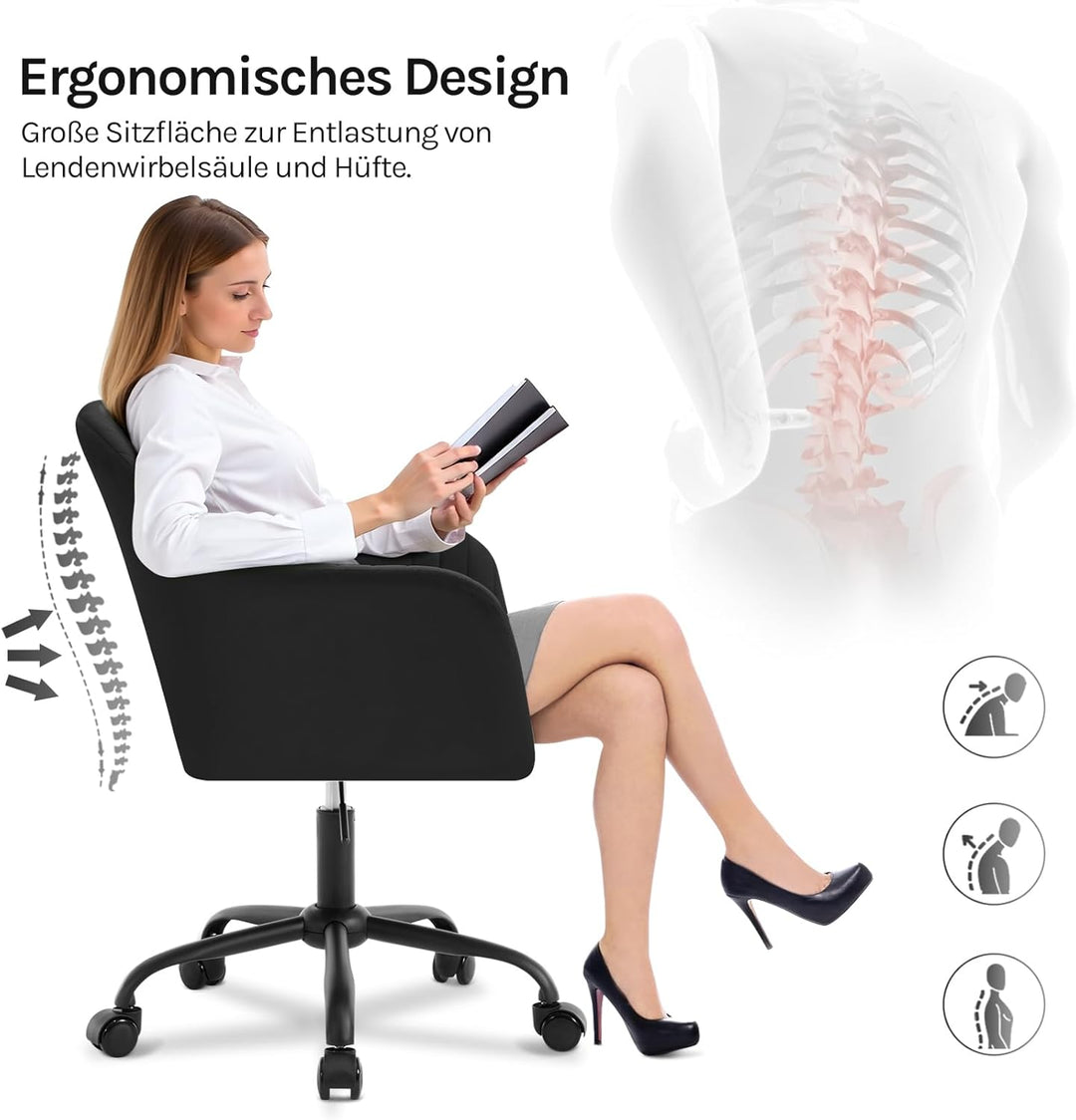 WOLTU Schreibtischstuhl, Bürostuhl ergonomisch, Homeoffice Stuhl höhenverstellbar, Schminkstuhl mit