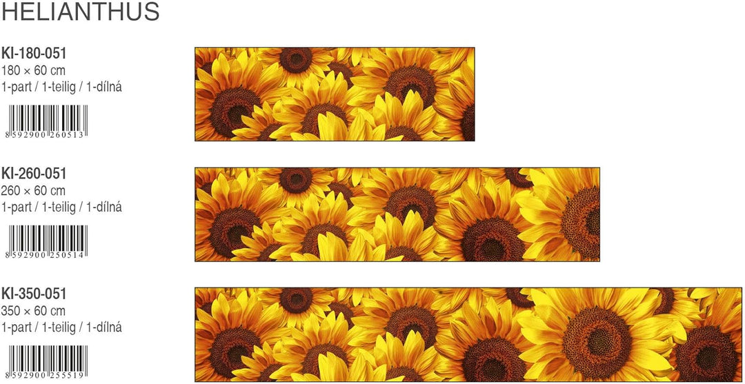 DIMEX Küchenrückwand Folie selbstklebend Sonnenblumen | Klebefolie - Dekofolie - Spritzschutz für Kü