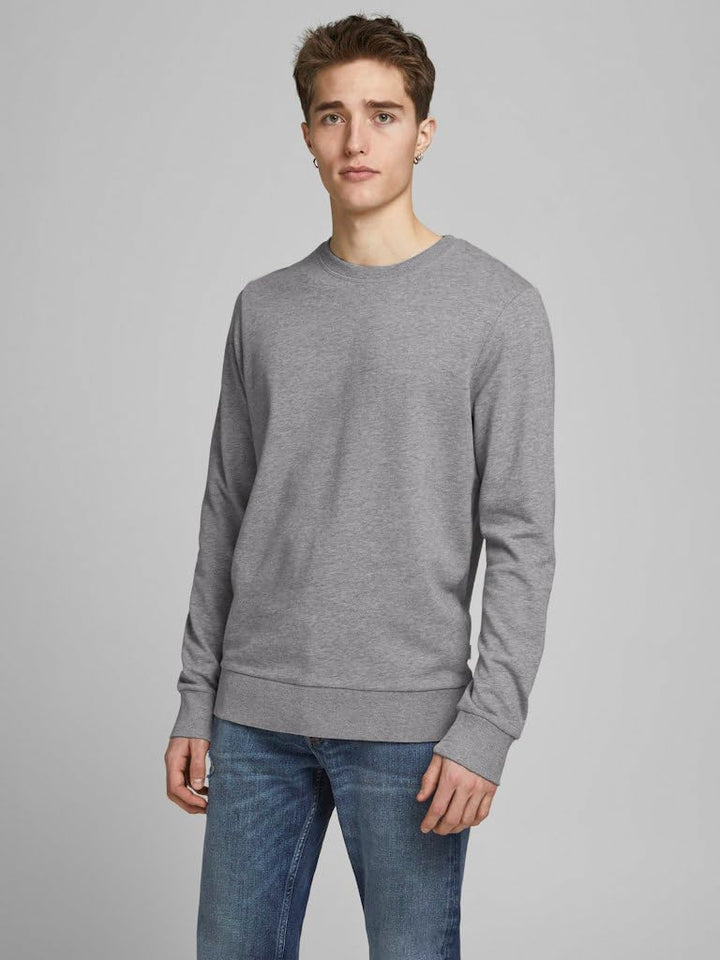 JACK &amp; JONES Mens Basic Crew Neck XS Grau (Medium Grey Melange/Reg Fit), XS Grau (Medium Grey Melang