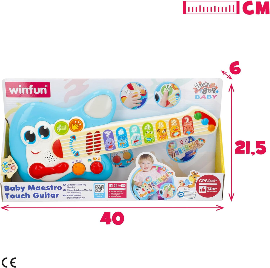Winfun Kindergitarre, E-Gitarre für Babys, Spielzeug mit Musik, Licht und Sound, Musikspielzeug, Ges