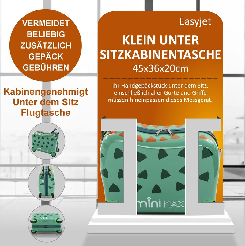 Aerolite MiniMax Kinder-Ride-On-Koffer, passend für 45 x 36 x 20 cm, EasyJet, maximale Grösse, Kinde