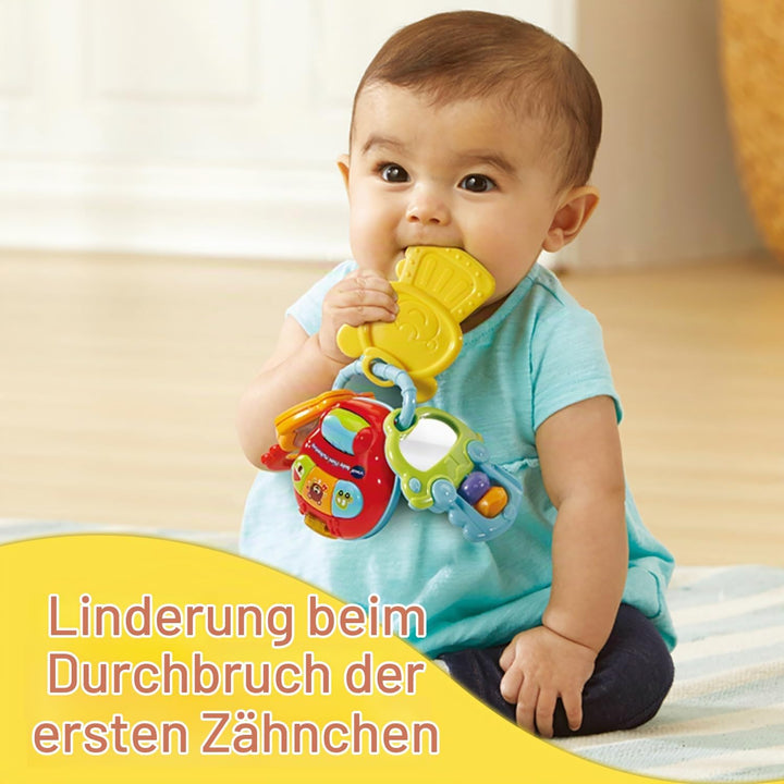 VTech Le Mie Prime Schlüssel, 3 in 1, interaktive Rassel mit Bewegungssensor, Babyrassel mit beleuch