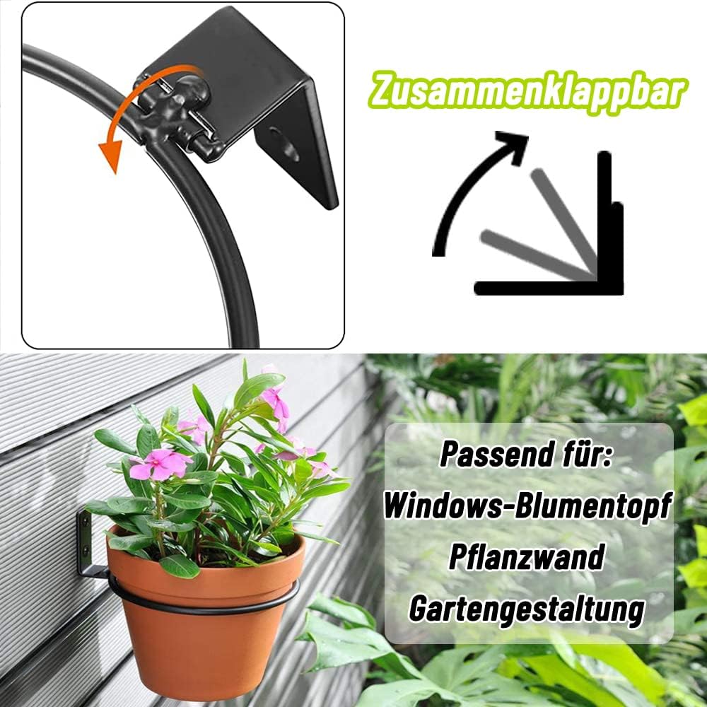 Anyingkai Blumentopf Wandhalterung,Faltbarer Blumentopfhalter Wand,Outdoor Blumentopfhalter Wand, Bl