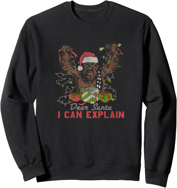 Star Wars Christmas Santa Chewbacca Dear Santa I Can Explain Sweatshirt