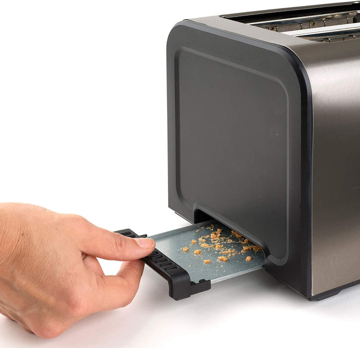 BLACK+DECKER BXTO1000E - 1000W Toaster aus Edelstahl mit extra langem und extra breitem Schlitz, 7 T