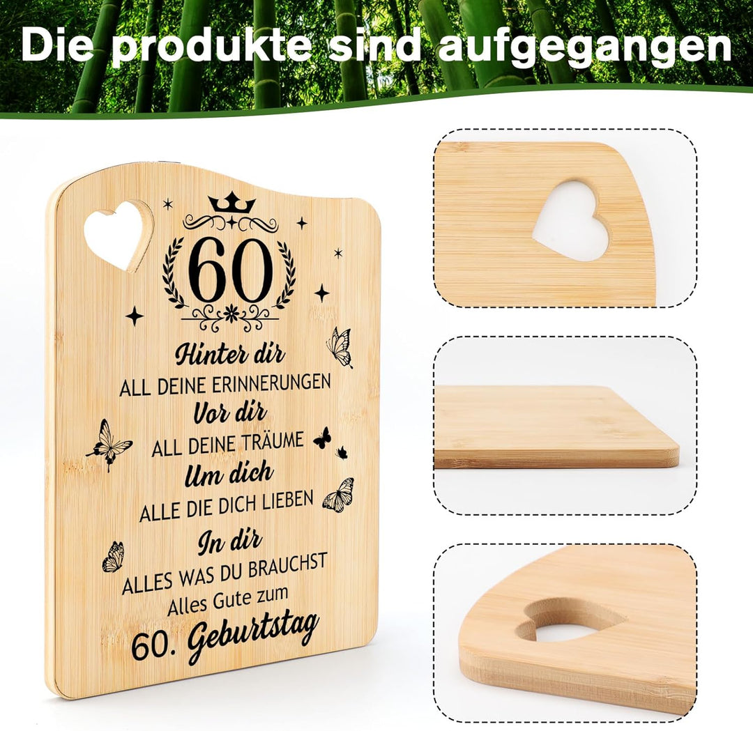 60 Geburtstag Frau, Schneidebrett Geschenke zum 60 Geburtstag für Frauen Mama Oma, Geburtstagsgesche