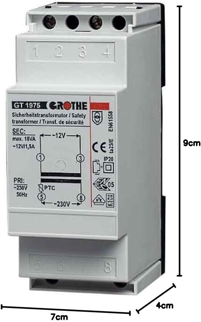 Grothe 14101 Klingel-Transformator 12 V/AC 1.5A