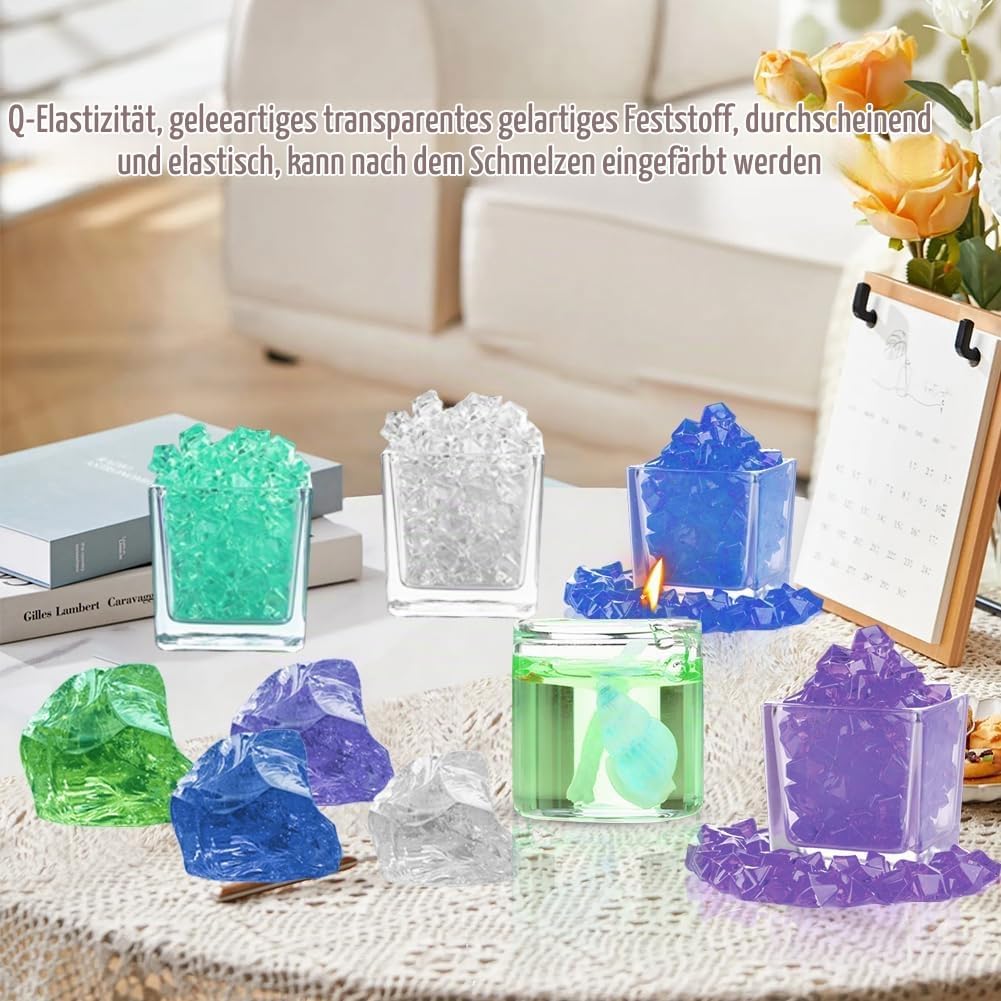 RANJIMA Gel Wachs Kerze Making Kit, Gelee Wachs DIY Kerze Machen Handgefertigte Material Crystal für