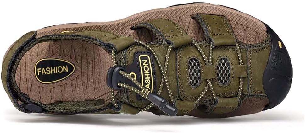 Sandalen Herren Leder Strand Wandersandale Trekkingsandalen Outdoorschuhe Sommer Freizeitschuhe Wand