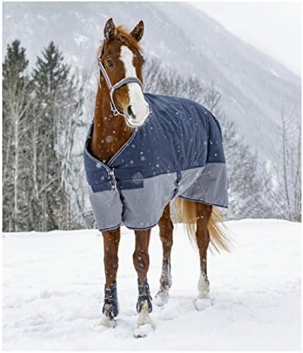 Equit'M Unisex Turnout Teppich Tyrex 600 D, 130 cm 4 ft/9-Inch/145 cm marineblau/grau, 4 ft/9-Inch/1