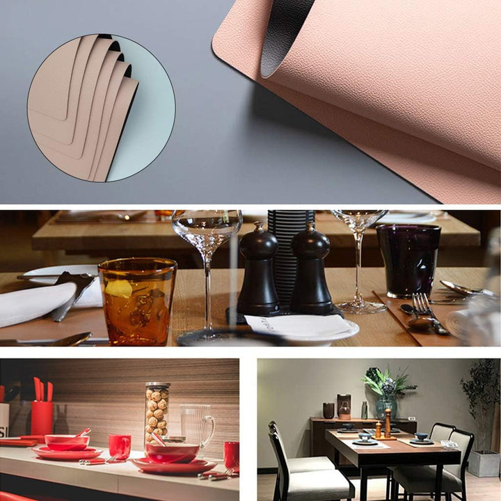 Platzdeckchen Abwaschbar, doppelt verdicktes Tischsets Abwaschbar mit 6 Esstischmatten und 6 Unterse