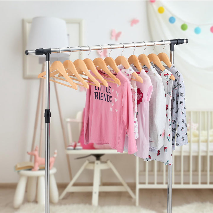 Relaxdays Kinderkleiderbügel, 20er Set, Holz Kleiderbügel, Baby und Kinder, drehbarer Haken, mit Ste