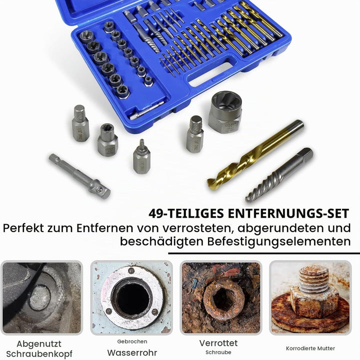 CCLIFE 49tlg 3/8" Cr-Mo Spezial Steckschlüssel Einsatz Linksausdreher Schraubenausdreher Nuss Steckn