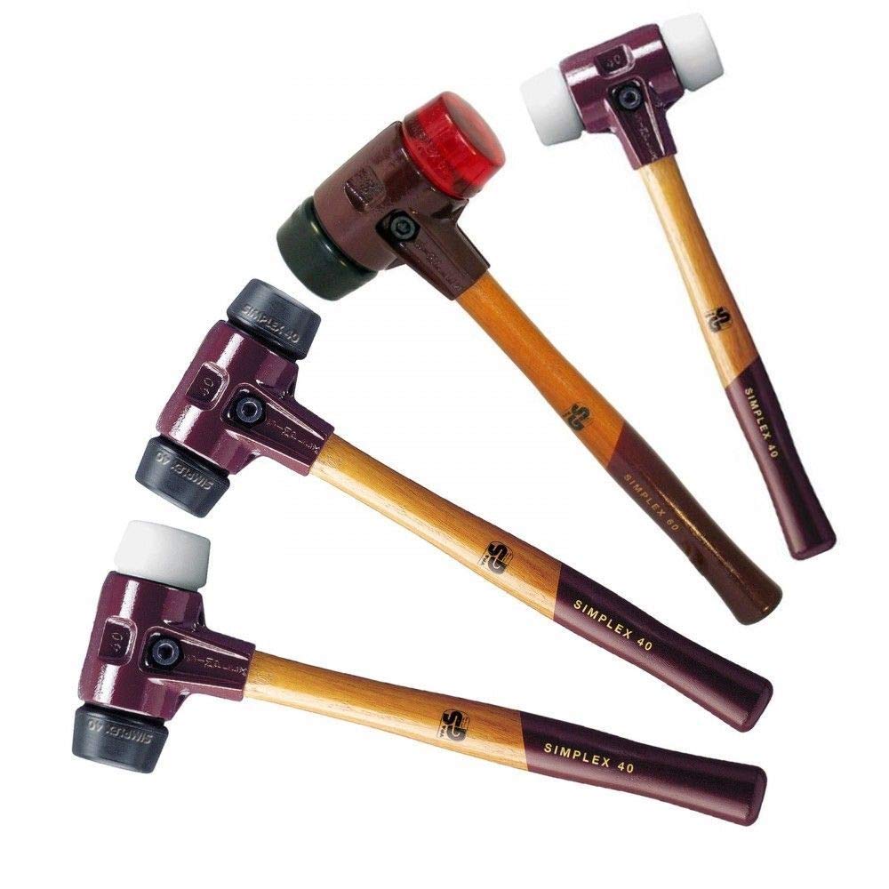 Halder SIMPLEX-Schonhammer, TPE-soft / Plastik; mit verstärktem Tempergussgehäuse und Fiberglasstiel