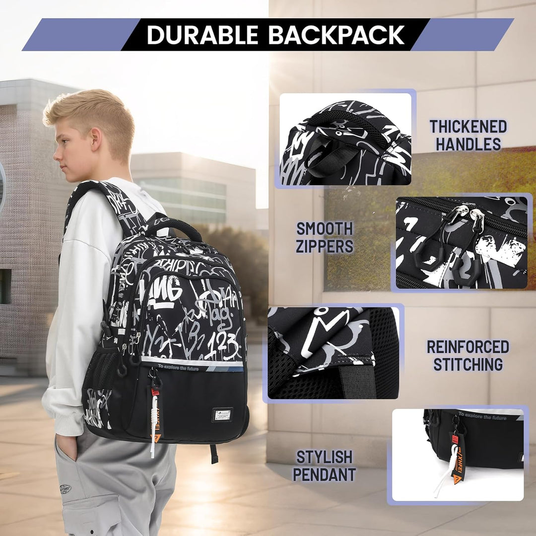 Amythe Schulrucksack Teenager Rucksack für Jungen - Wasserdichter Casual Daypack, Schulranzen Ideal