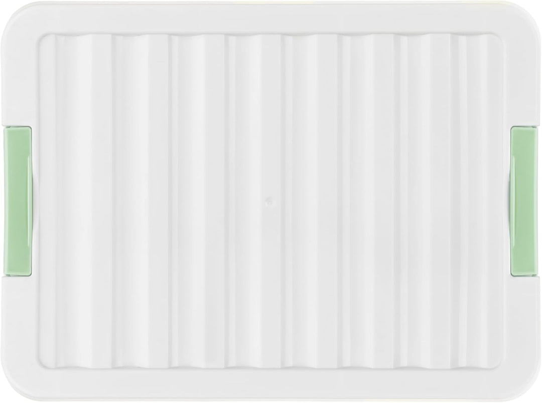 Cetomo 15 l x 6 Kunststoff-Aufbewahrungsbox, grün, Tragetasche, Organisationsbehälter mit robustem D