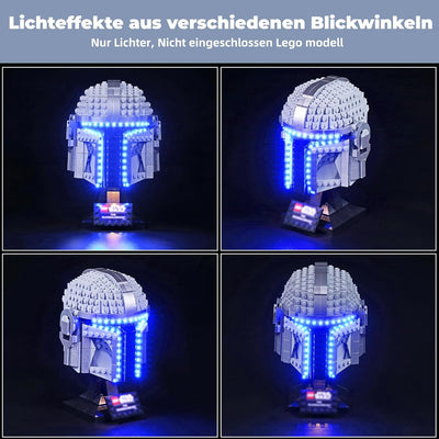 cooldac Licht-Kit für Lego Star Wars 75328 Der Mandalorian Helm, LEDs Beleuchtungsset Kompatibel mit