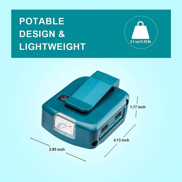 ADP05 Stromquelle für Makita 18V Lithium-Ionen Akku, YEX-BUR USB Telefonladeadapter Konverter mit Zw
