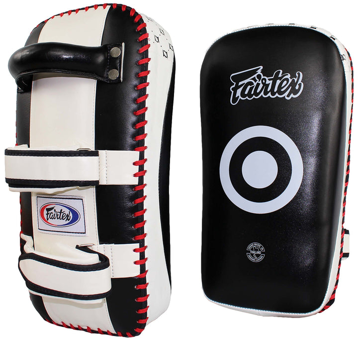 Fairtex Muay Thai Kick Pad - Curved Shape 40x21x12cm HxBxT schwarz/weiss, 40x21x12cm HxBxT schwarz/w