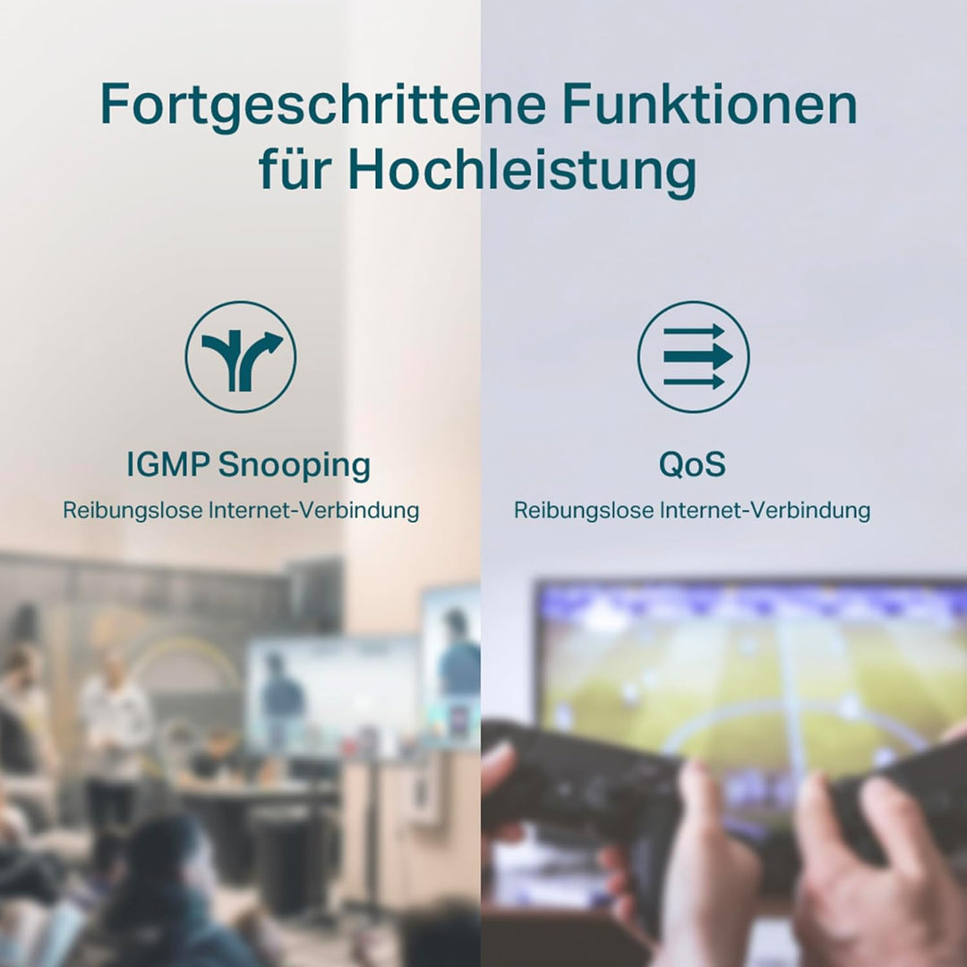 TP-Link TL-SG1005P PoE Switch 5-Port Gigabit Lan Switch mit 4 PoE+ Ports (65 Watt, IEEE-802.3af/at P