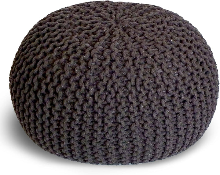 casamia Pouf Ø 55 o. 45 cm Strickhocker Sitzpouf Bodenkissen für Innen Indoor Grösse ø 45 cm, Farbe
