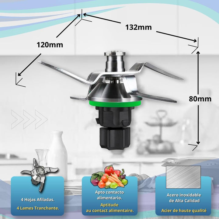Mixmesser für Vorwerk Thermomix TM5 &amp; TM6 inkl. 2 Ersatz-Dichtungen, Edelstahl SUS420 – Hochwertiges
