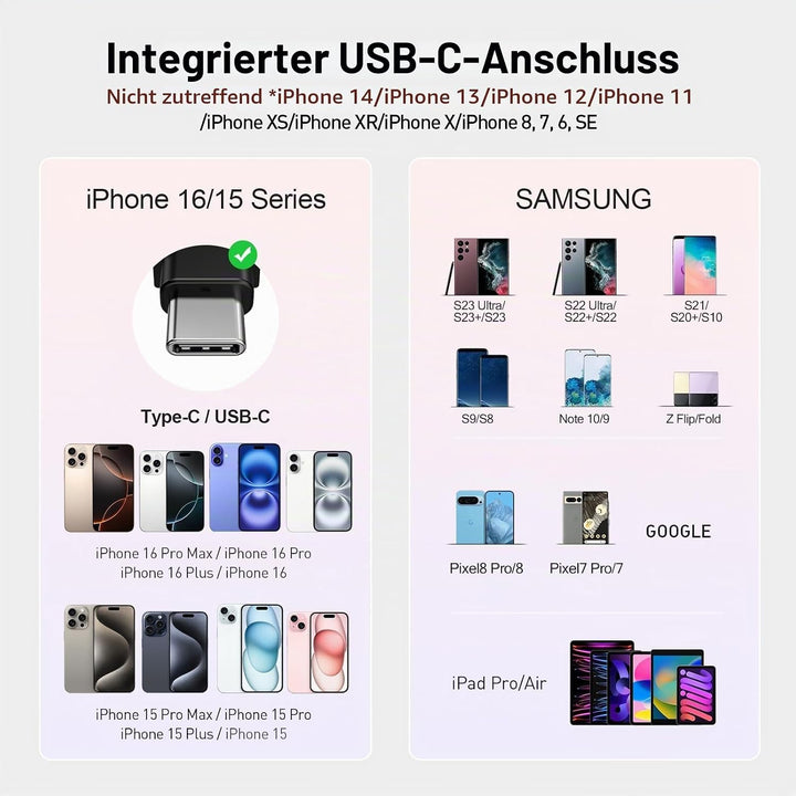 iWALK Mini Powerbank 4500mAh, USB-C 20W Tragbares Ladegerät Quick Charge, Externer Akku für Tasche/R