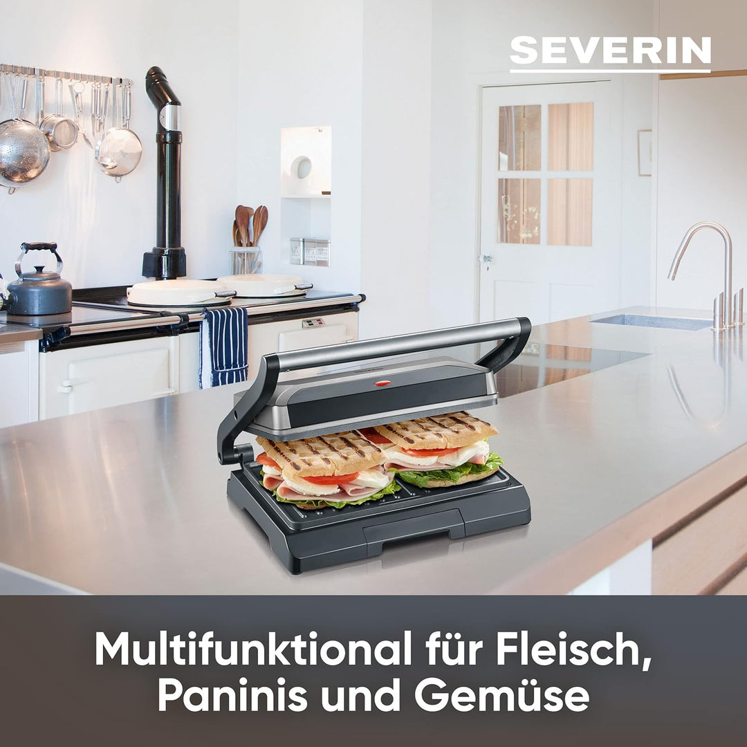 SEVERIN Kontaktgrill für Sandwiches, Steak und als Panini Grill, antihaftbeschichteter Sandwich Make