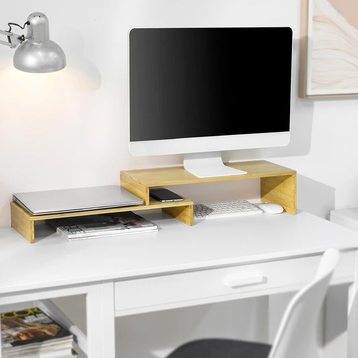 SoBuy BBF07-N Design Monitorerhöhung für 2 Monitore Monitorständer Bildschirmständer Notebookständer