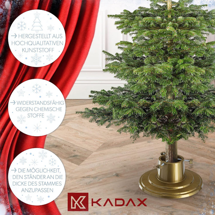 KADAX Weihnachtsbaumständer, Christbaumständer mit Wasserbehälter, Tannenbaumständer für einen echte